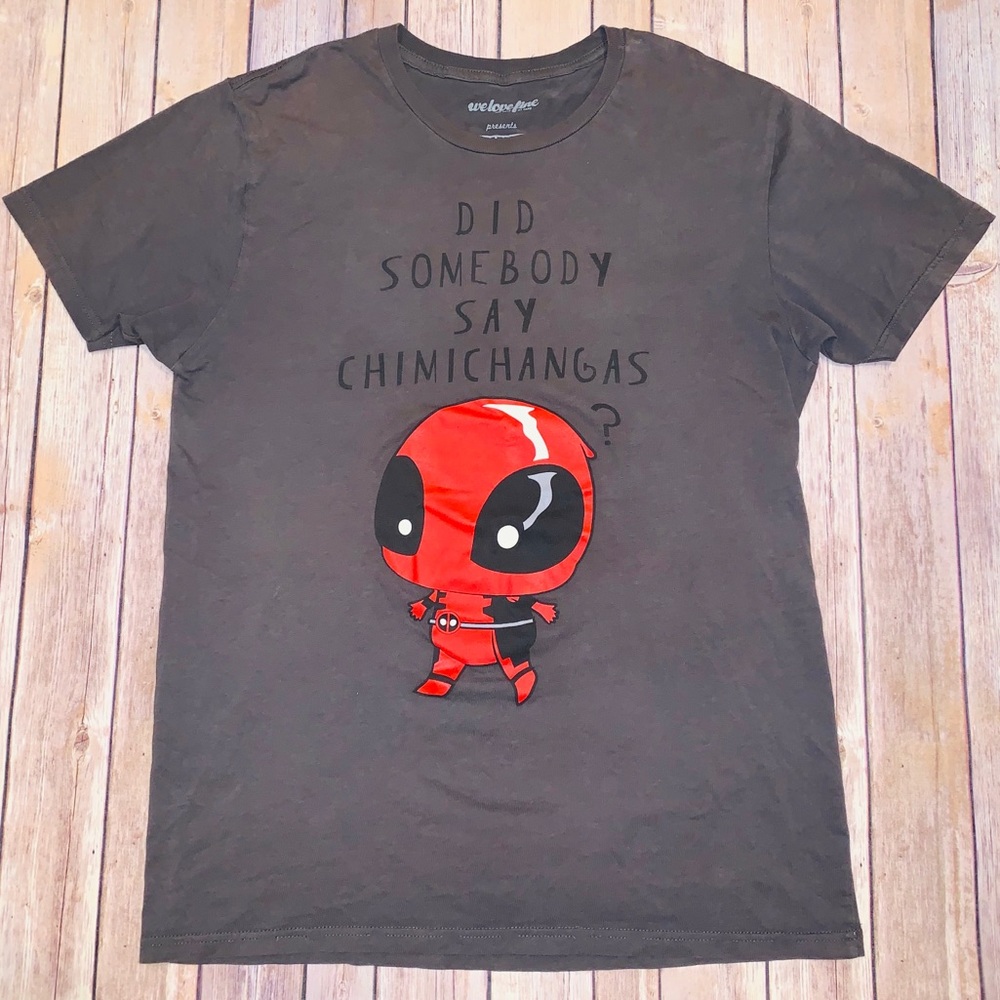 Marvel Deadpool men’s gray graphic tee shirt Sz L